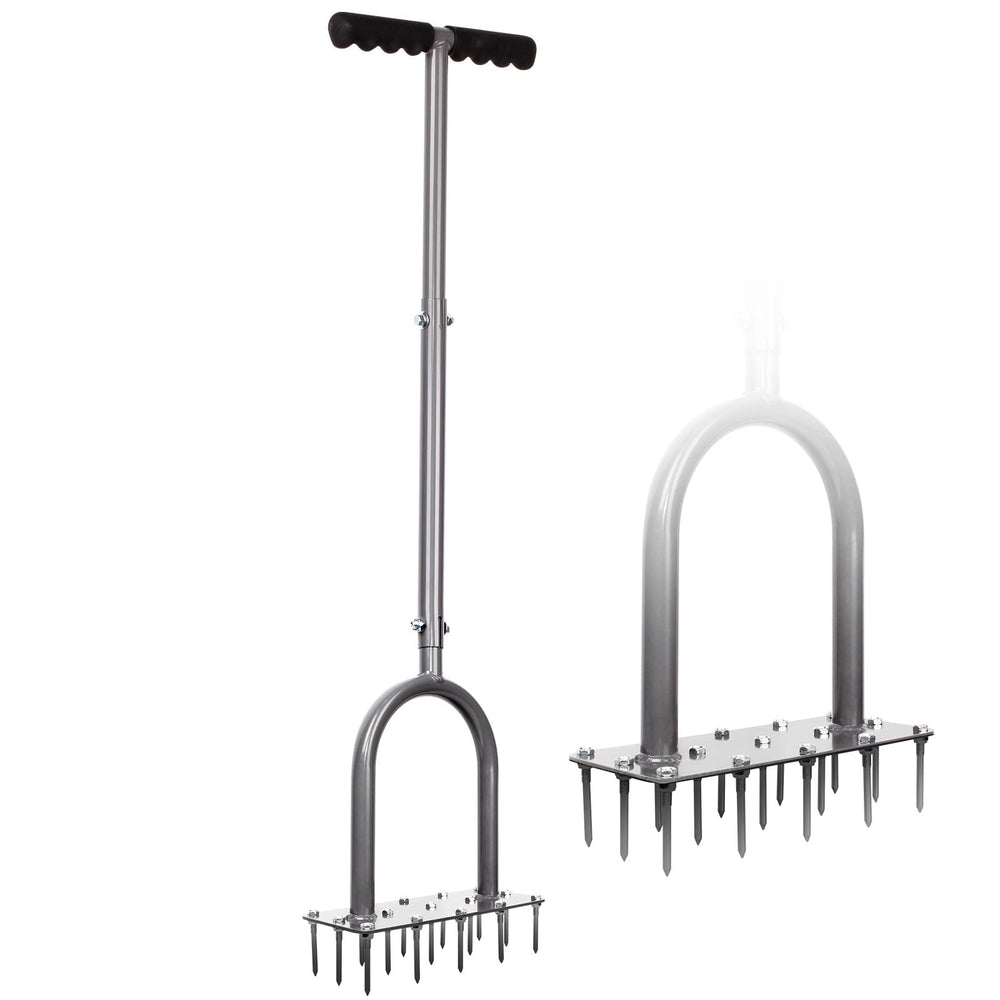 Walensee Manual Lawn Aerator Tool with 15 iron spikes front view
