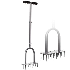 Walensee Manual Lawn Aerator Tool with 15 iron spikes front view