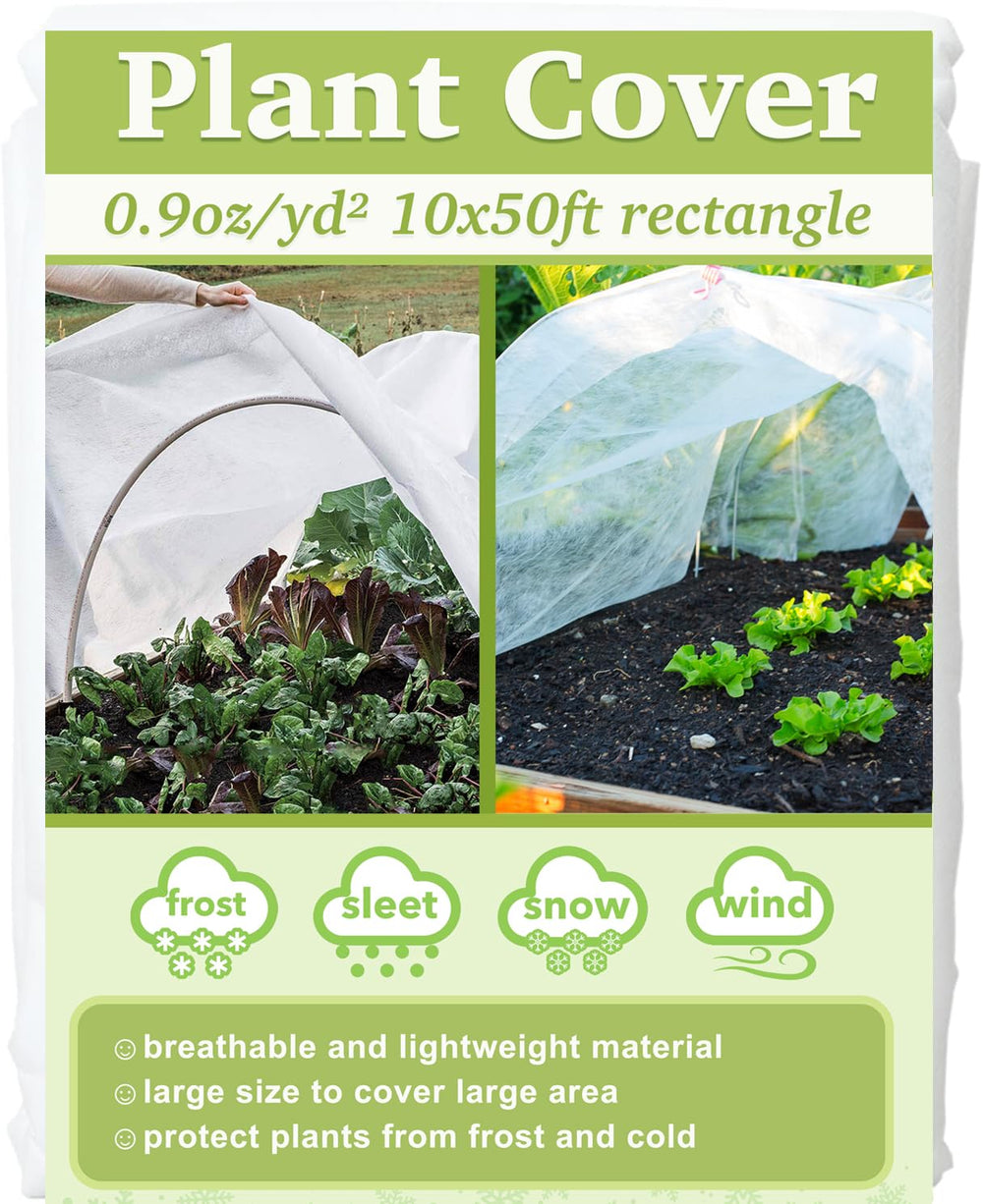Walwe Plant Covers 10x50ft white fabric front view