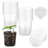 WandaQueen 30 Pack Clear Nursery Plant Pots front view