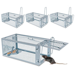 Wanqueen humane rat mouse trap front view with silver finish