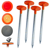 WANSRUYI 12 Inch Rebar Survey Marker Stakes front view in bright orange