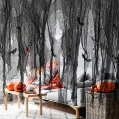 Watayo Halloween Spooky Cloth 196x39 inch black gauze front view
