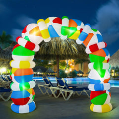 Water bag and stakes for securing the inflatable arch