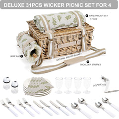 Waterproof blanket included with SatisInside Picnic Basket