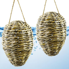 Waybas Woven Reed Crochet Wasp Nest Decoy front view