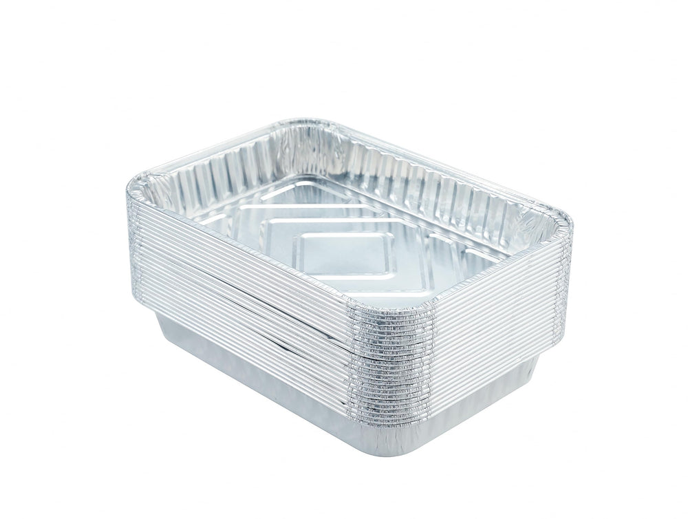 Waytiffer drip pan 20-pack front view with aluminum foil finish