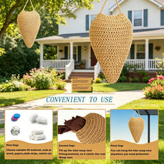 WBCBEC Crochet Wasp Nest Decoy filled with sponge for realism