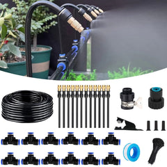 WCBMIRRI 50FT drip irrigation system with fittings and connectors