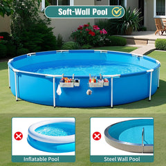 WDZREE poolside storage basket set grey side view