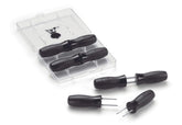 Weber 8-Piece Corn Holder Set with black nylon grips and storage case