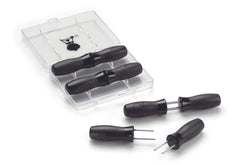 Weber 8-Piece Corn Holder Set with black nylon grips and storage case