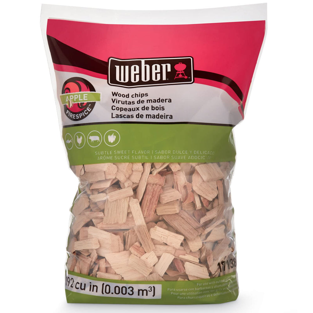 Weber Apple Wood Chips 2 lb bag front view