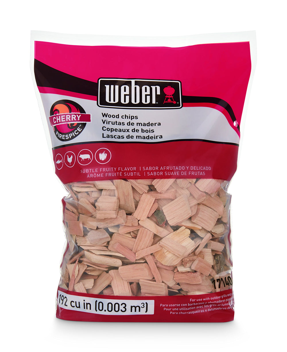 Weber Cherry Wood Chips 192 cu in front view