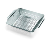 Weber Deluxe Grilling Basket front view, stainless steel