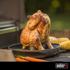 Weber Deluxe Poultry Roaster 6731 non-stick feature close-up