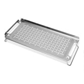 Weber Griddle Keep Warm Rack stainless steel front view