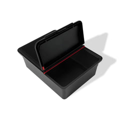 Weber Outdoor Storage Bin showing rubber gasket sealing