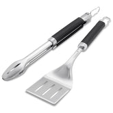 Weber Precision Tongs and Spatula grilling tool set in stainless steel