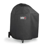 Weber Summit Kamado Charcoal Grill Cover, black, front view