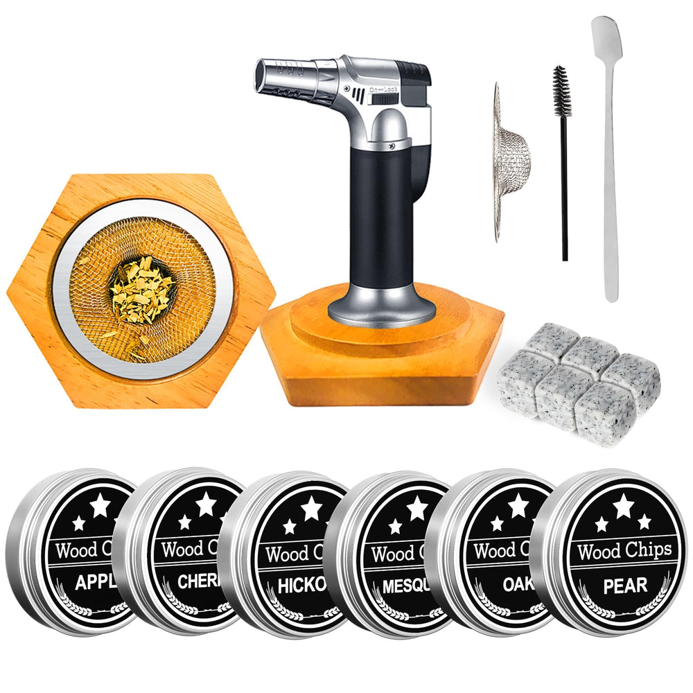 WEICHA Cocktail Smoker Kit with hexagon design and torch