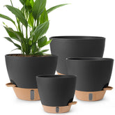WEICHENGXING 12-inch self watering pot black