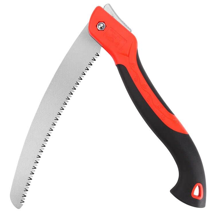 WEIMELTOY 10 Inch Folding Pruning Saw with SK5 Blade, Red Front View
