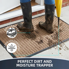 WELDUN doormat showing deep grooves and rubber border