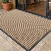 WELDUN Front Door Mat 61.5"x36" beige color front view