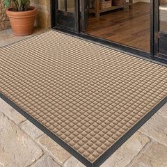 WELDUN Front Door Mat 61.5"x36" beige color front view
