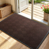WELDUN Front Door Mat brown colour front view