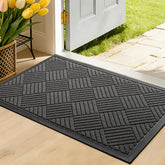 WELDUN Front Door Mat grey rectangular design front view