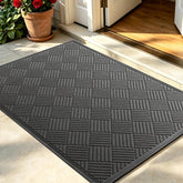 WELDUN Heavy Duty Non-Slip Doormat front view in grey