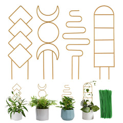 WellSign 16-inch gold metal plant trellis front view