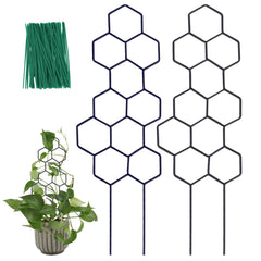 WellSign Metal Plant Trellis front view, honeycomb design