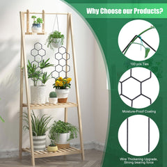 WellSign Metal Plant Trellis side view with climbing plants