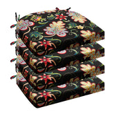 Wellsin Outdoor Chair Cushion Flower Black front view