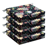 Wellsin Outdoor Chair Cushion set of 4 in flower black design