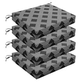 Wellsin Outdoor Chair Cushions black geometry set of 4 front view