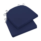 Wellsin outdoor chair cushions set of 2 in navy color, front view