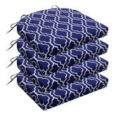 Wellsin Outdoor Chair Cushions Set of 4 Trellis Navy front view