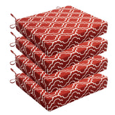 Wellsin outdoor chair cushions set of 4, Trellis Red front view