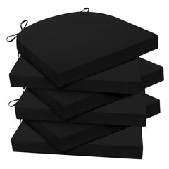 Wellsin outdoor chair cushions set of 6 in black, front view