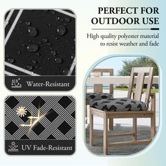 Wellsin Outdoor Chair Cushions with straps attached to a chair