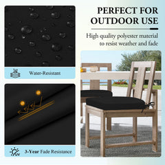 Wellsin outdoor cushions arranged on patio chairs