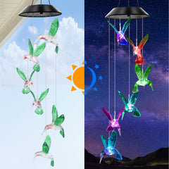WENANA Hummingbird Wind Chime in outdoor garden setting