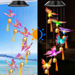WENANA Solar Wind Chimes hanging in a garden