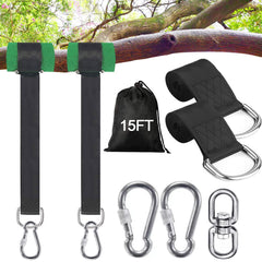 Werflyto 15FT tree swing hanging straps with carabiners