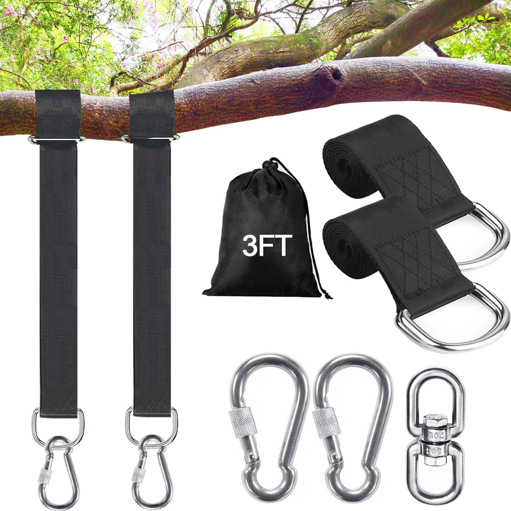 Werflyto Tree Swing Hanging Straps Kit 3FT with carabiners