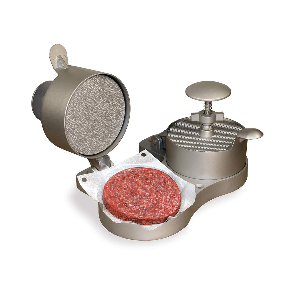 Weston Double Burger Press front view with spring ejector